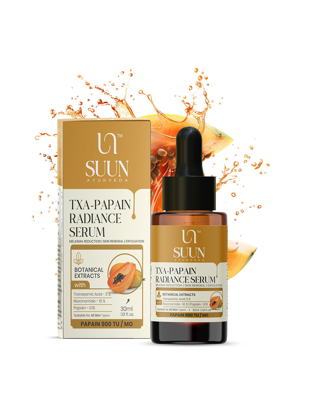SUUN AYURVEDA TXA Papain Radiance Face Serum - 30 ml
