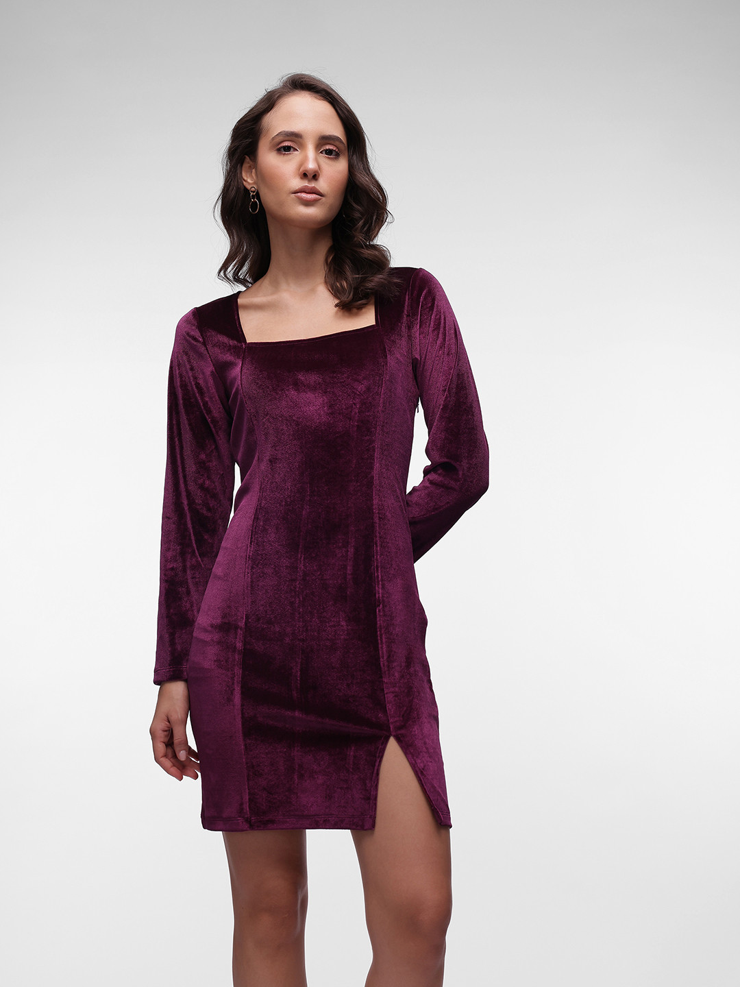 French Connection Velvet Bodycon Mini Dress