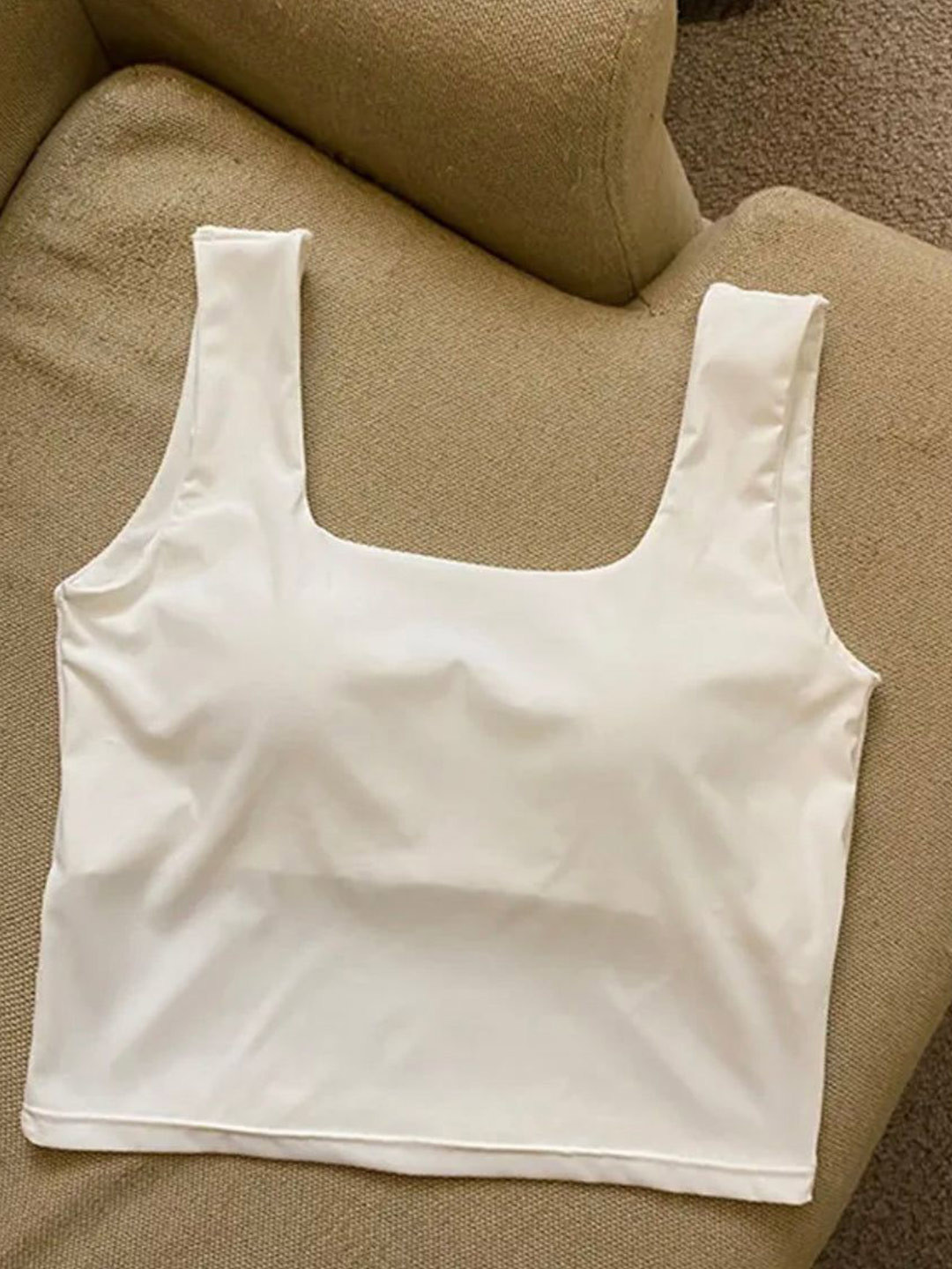 Miss Mosa By Akanksha  White Mona Tank Tops with Inbuilt Bra