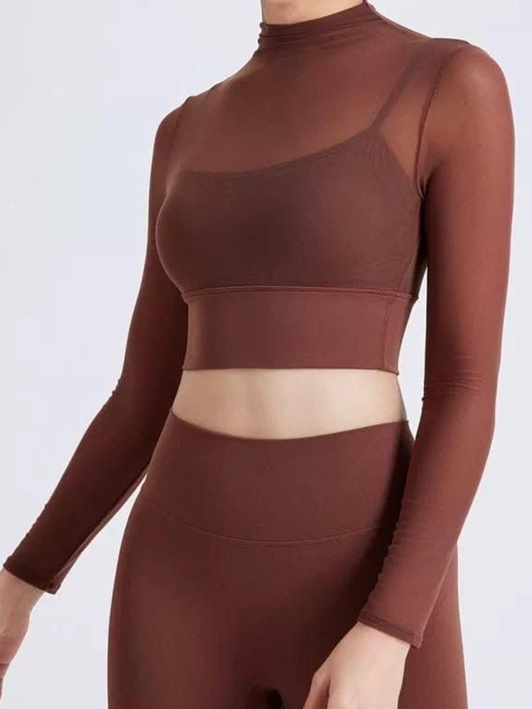 Miss Mosa By Akanksha  Brown Terra Seamless Top with Inbuilt Bra