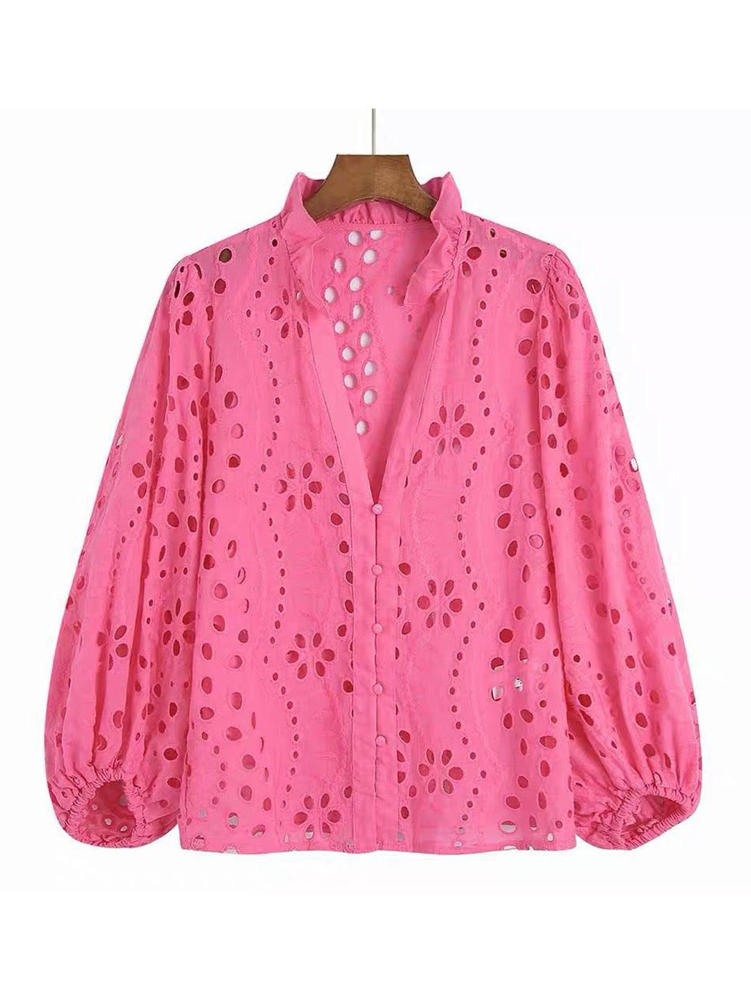 Miss Mosa By Akanksha  Pink Marianna Premium Eyelet Blouse