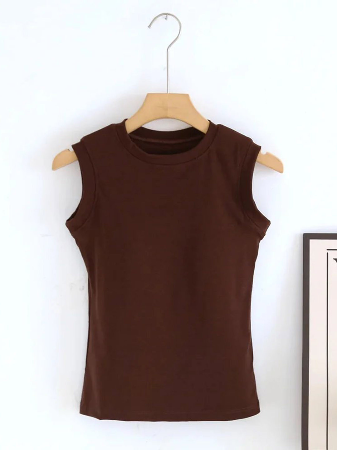 Miss Mosa By Akanksha  Brown Joyce Tank Tops with Inbuilt Bra