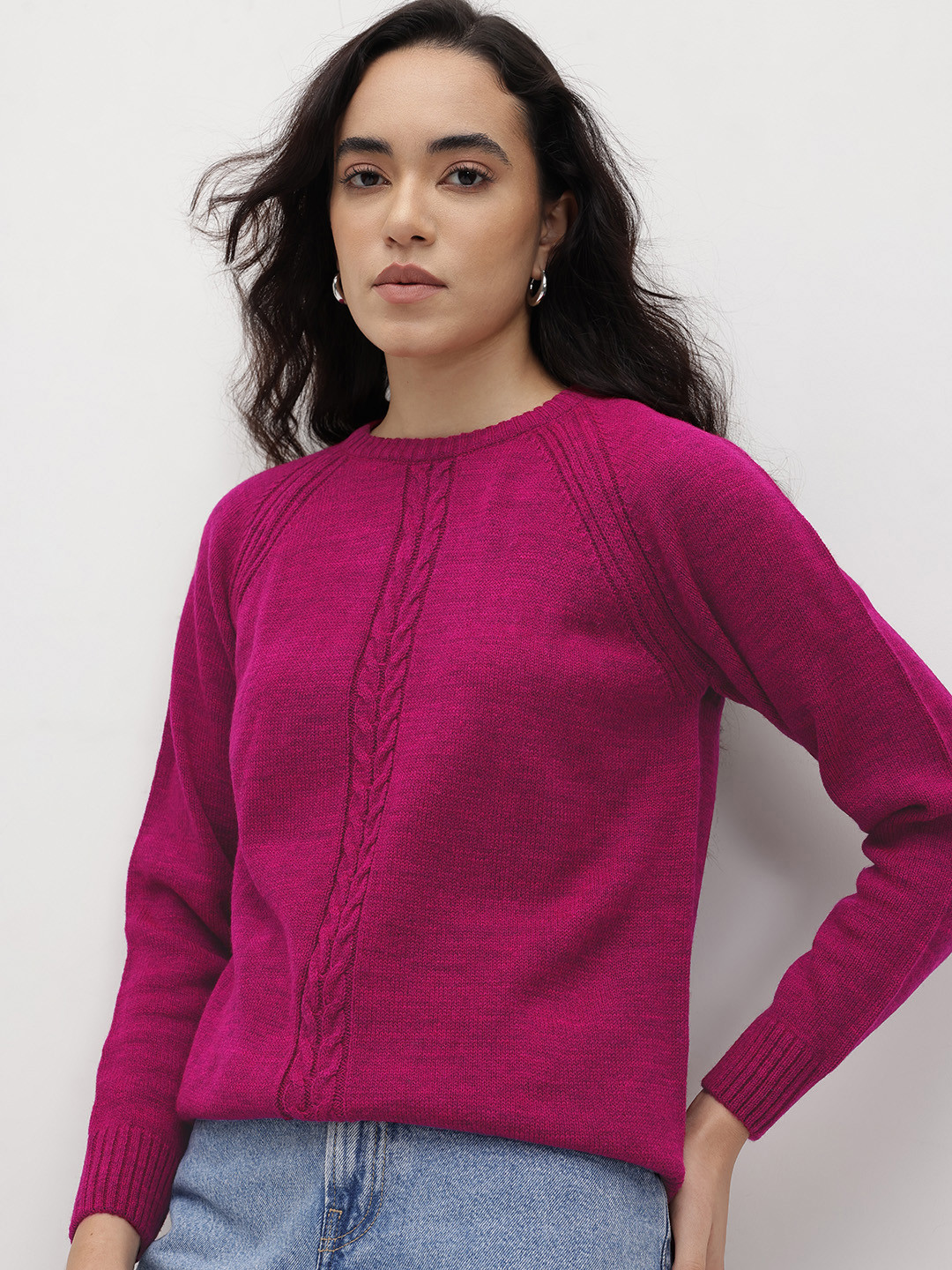 The Roadster Lifestyle Co. Cable Knit Pattern Sweater