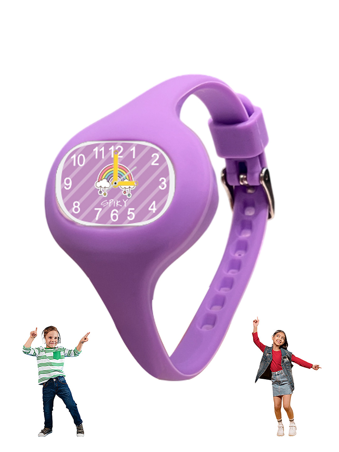 Spiky Kids Printed Dial & Silicon Straps Analogue Watch ALIEN_C5_Pur