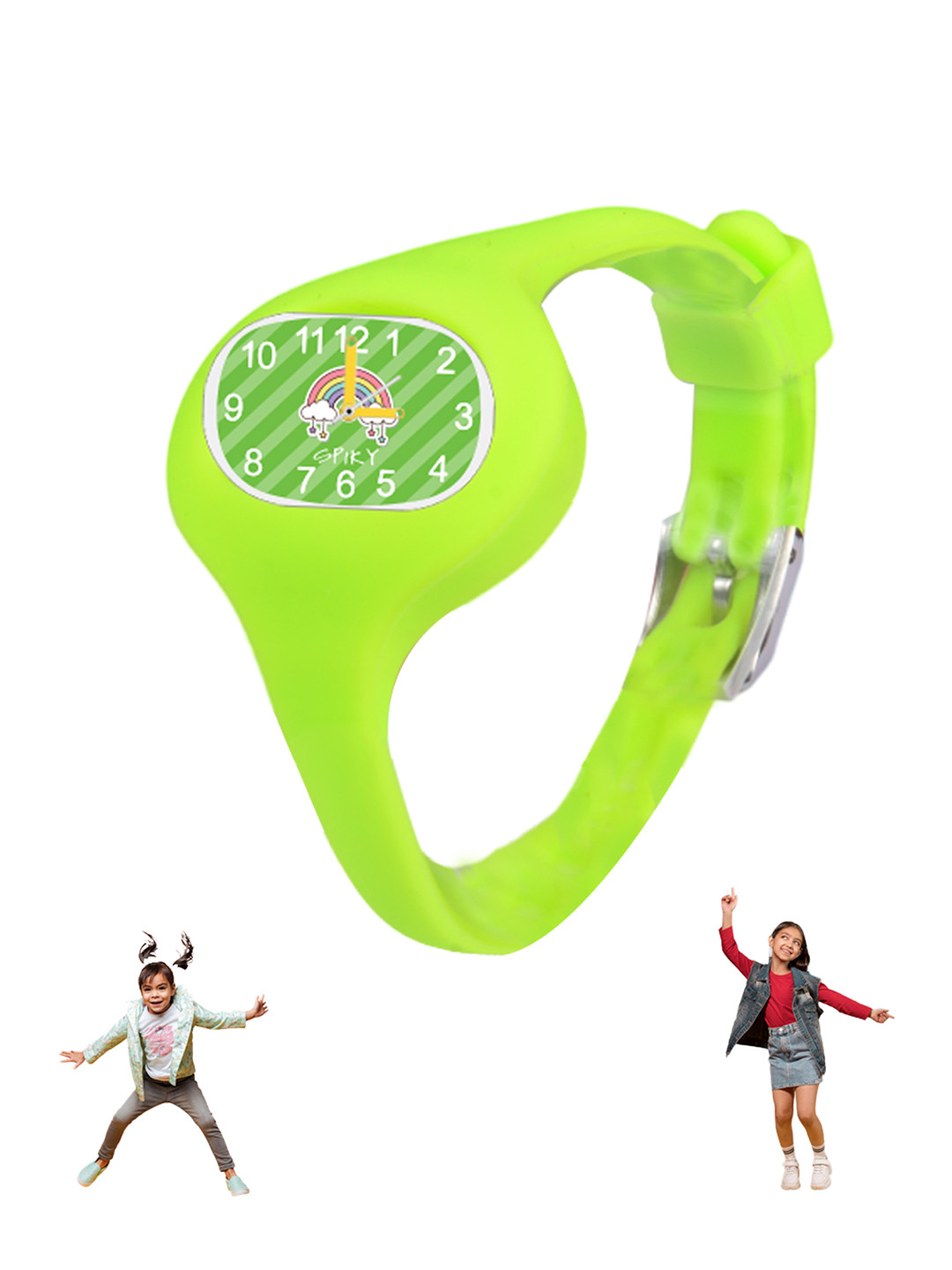 Spiky Kids Printed Silicon Straps Analogue Watch ALIEN_C1_Lime