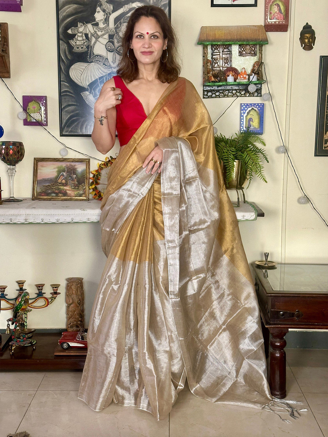 Mitera Tissue Designer Kasavu Saree