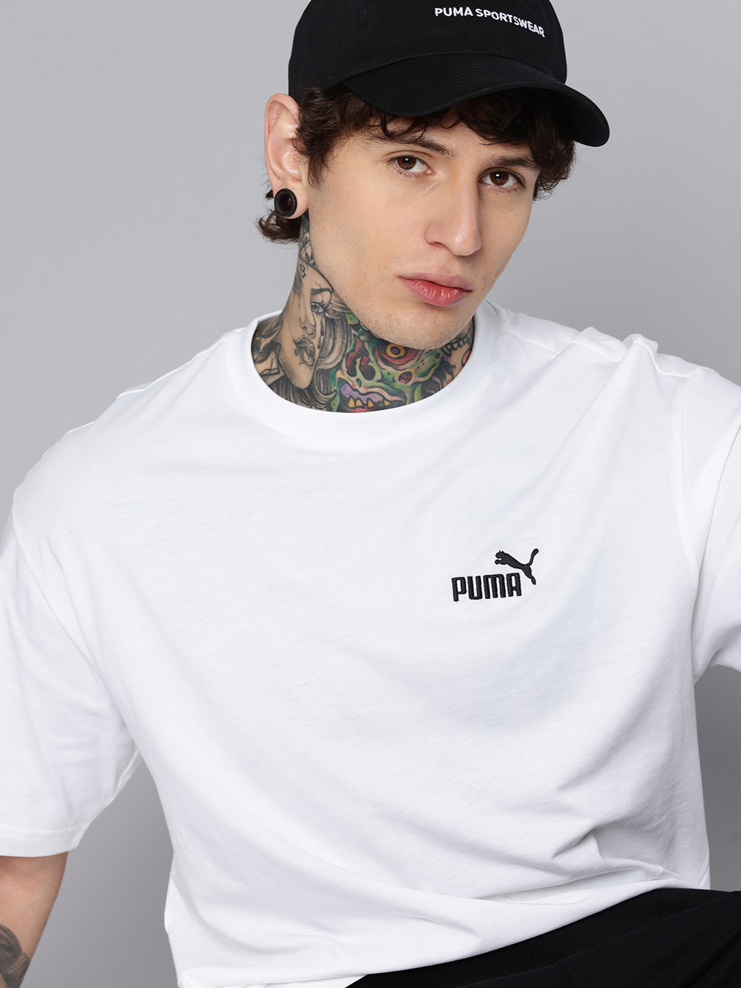 Puma Essentials Drop-Shoulder Sleeves Relaxed Fit Pure Cotton T-shirt