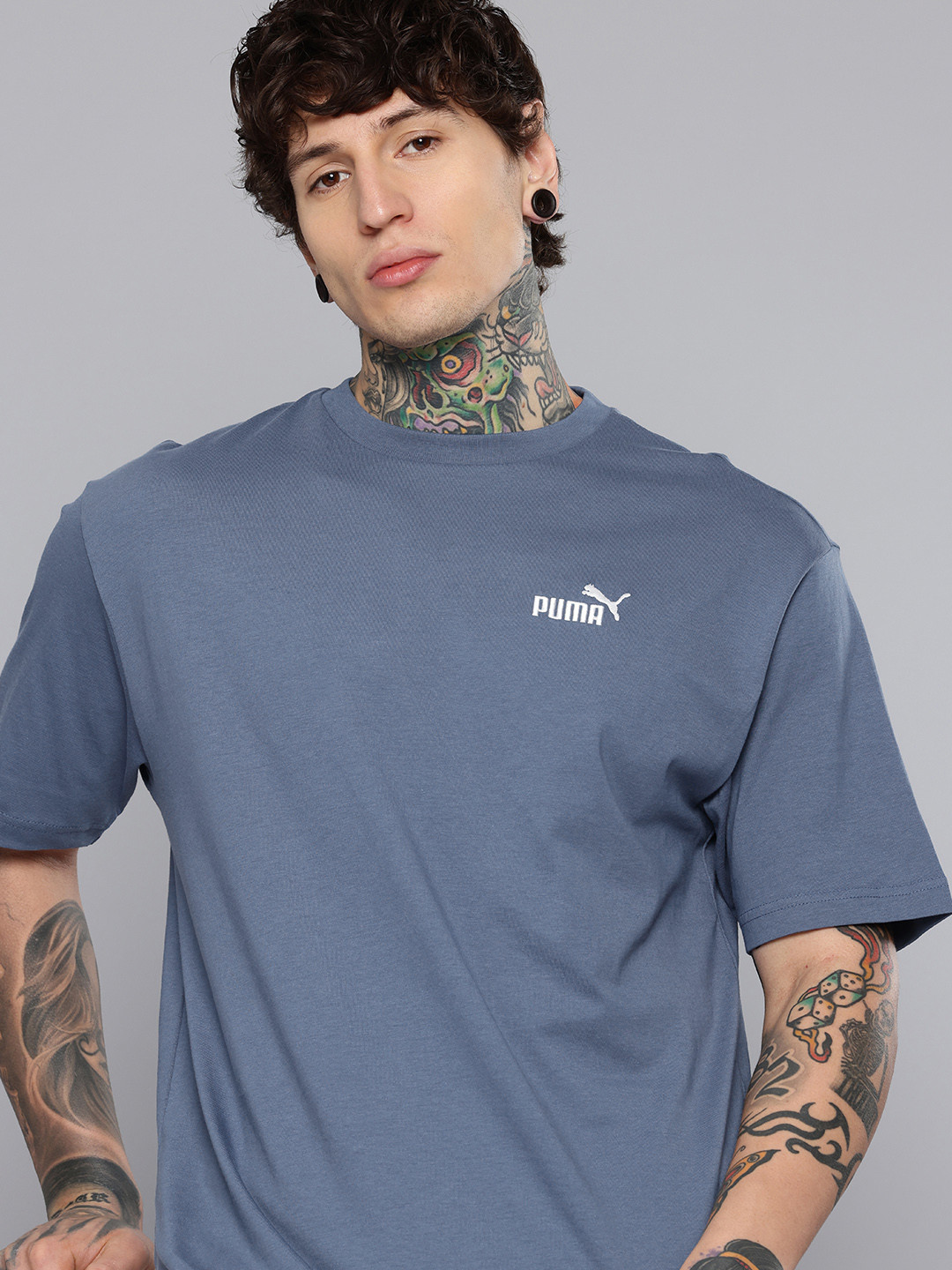 Puma Essentials Drop-Shoulder Sleeves Relaxed Fit Pure Cotton T-shirt