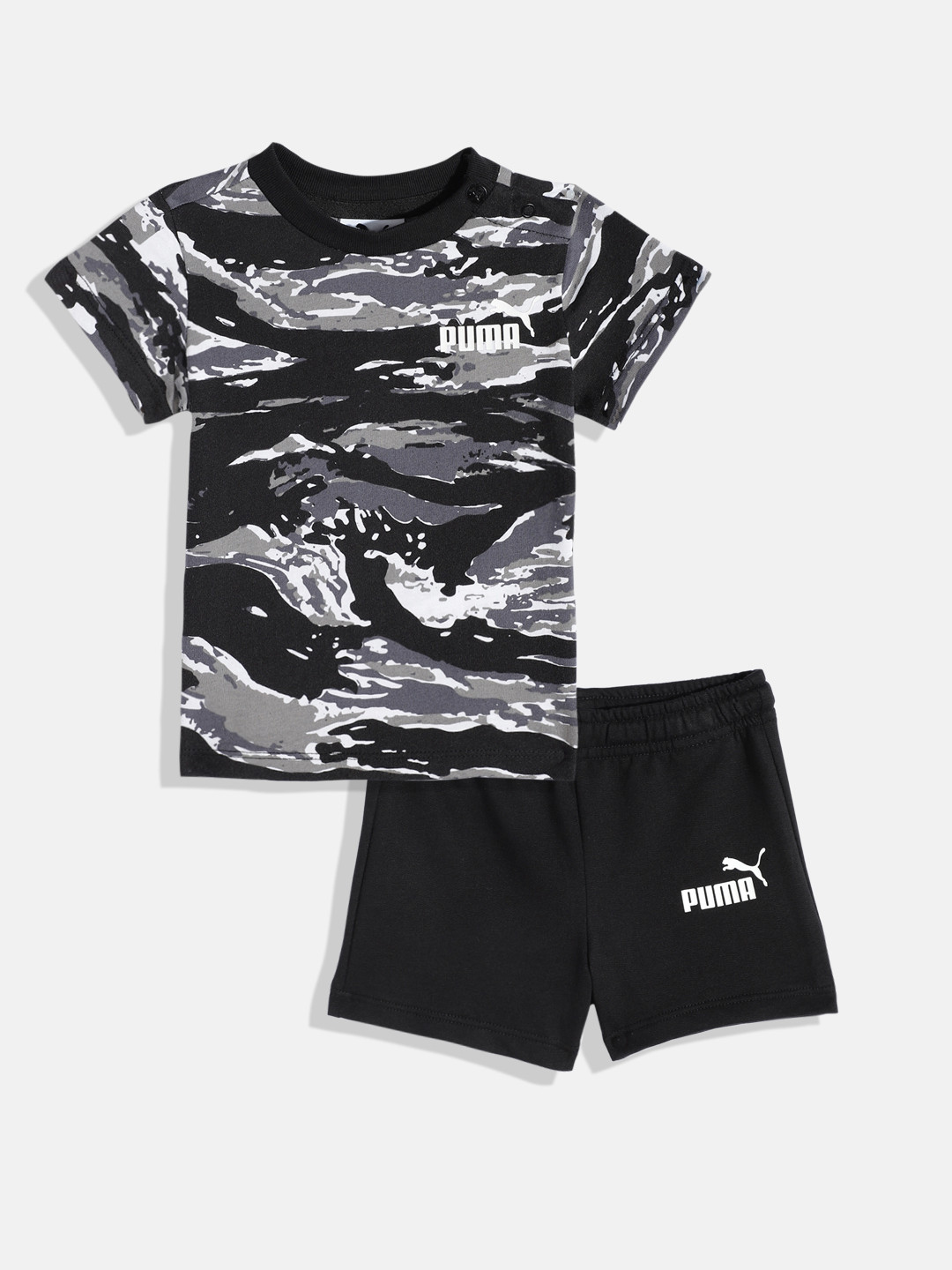 Puma Unisex Kids Camouflage Printed T-shirt with Shorts