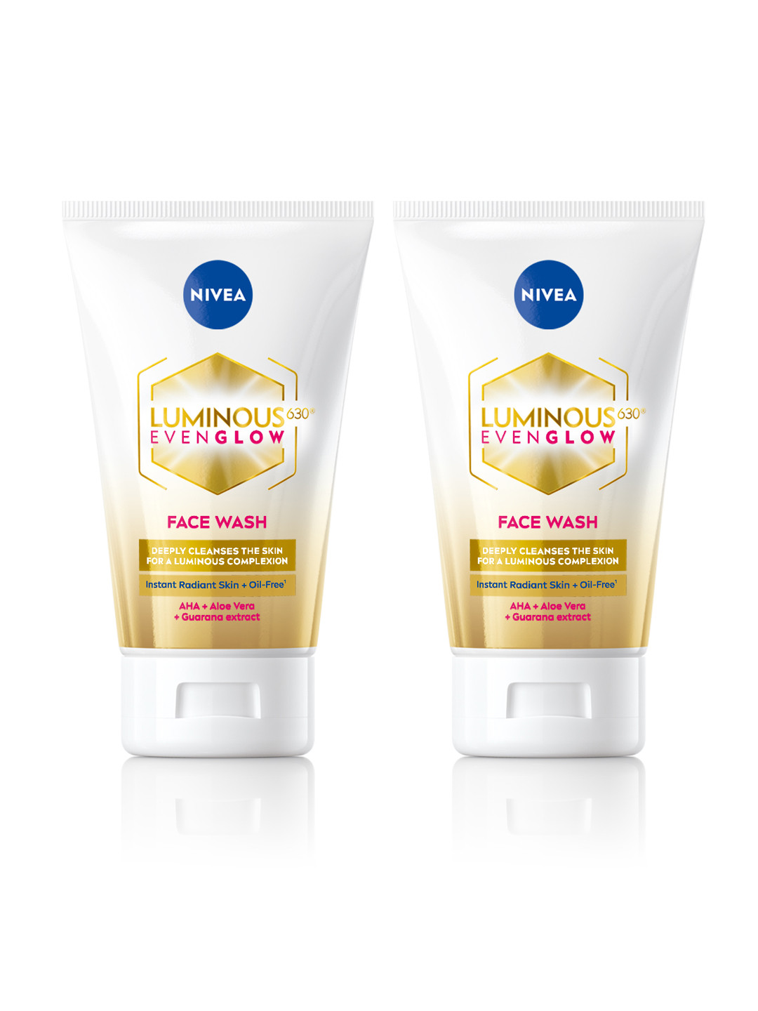Nivea Set of 2 Luminous Even Glow Oil Free Face Wash with AHA & Aloe Vera - 100 ml each
