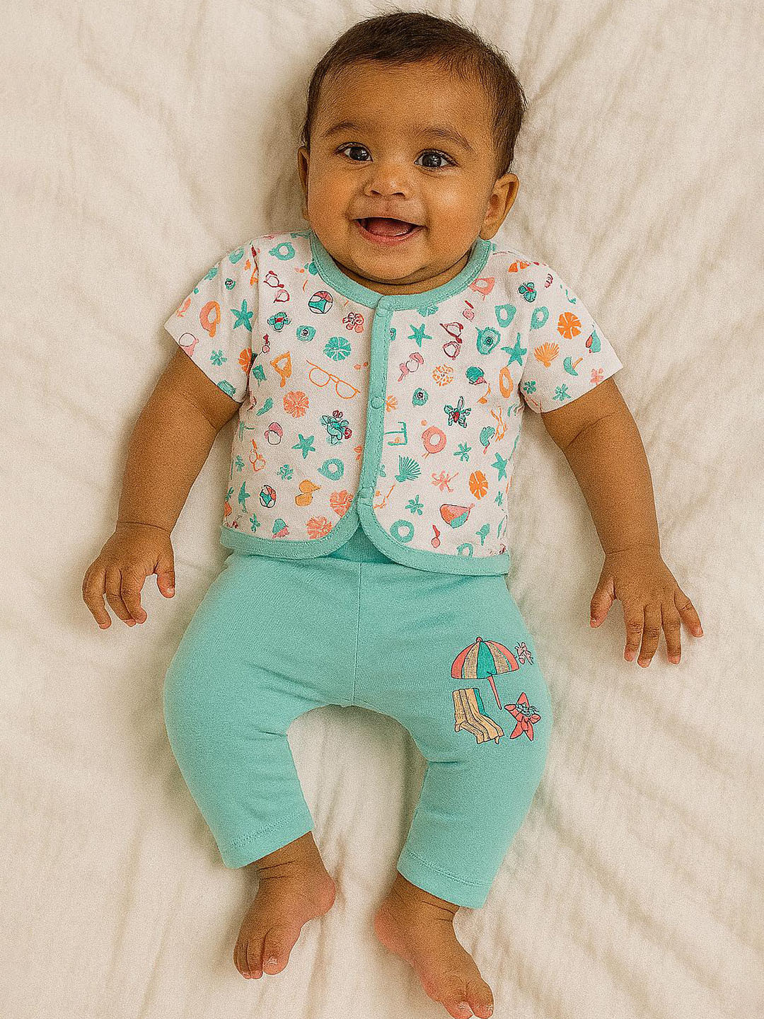 MeeMee Kids Printed Short Sleeves Shirt With Leggings