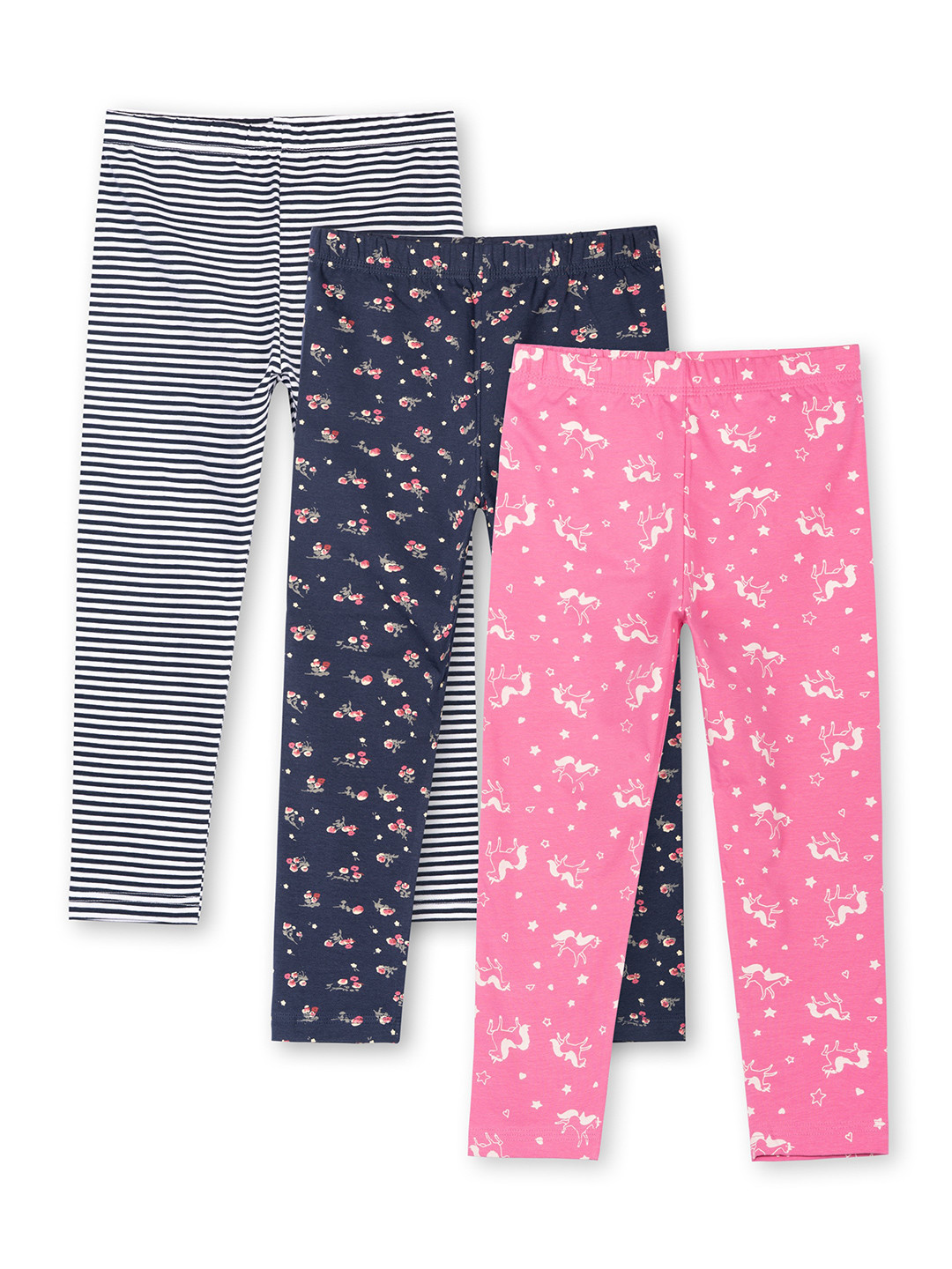 Ariel Girls Cotton Conversational Printed Regular Fit Ankle Length Leggings Pack of 3