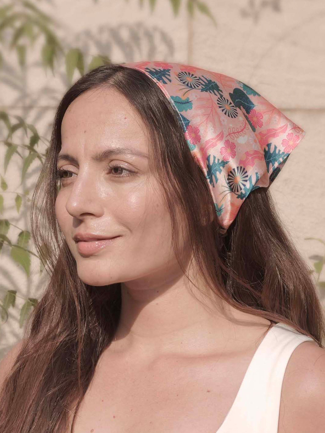 Hair Drama Co. Women Abstract Floral Print Elastic Bandana Head Warp Scarves
