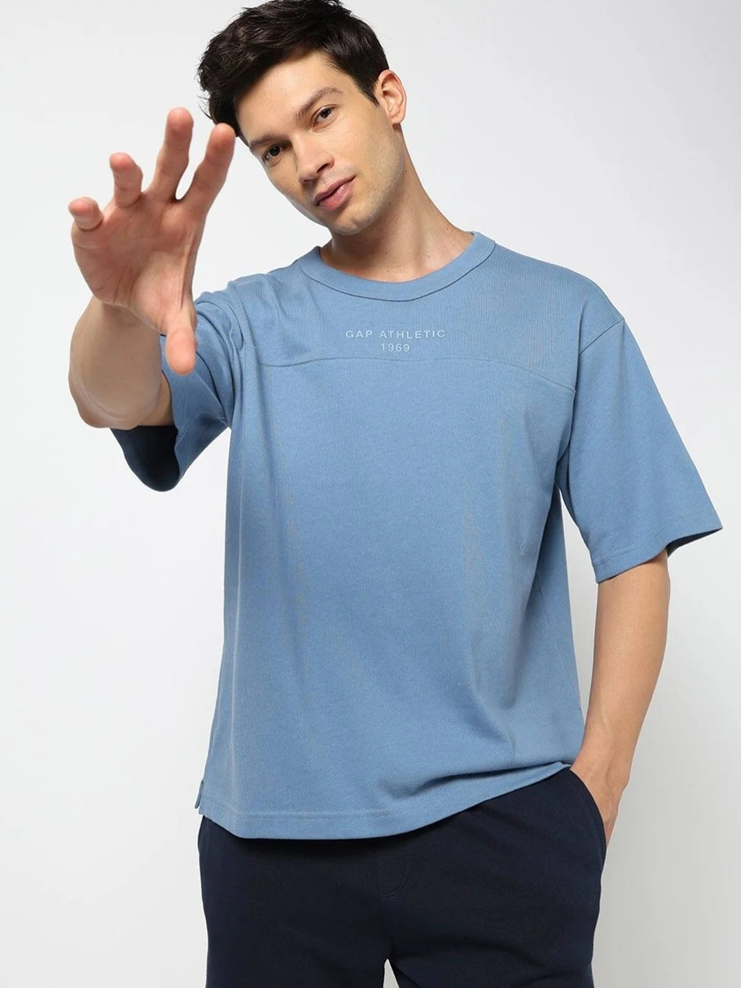 GAP Embossed Logo Printed Crew Neck T-Shirt