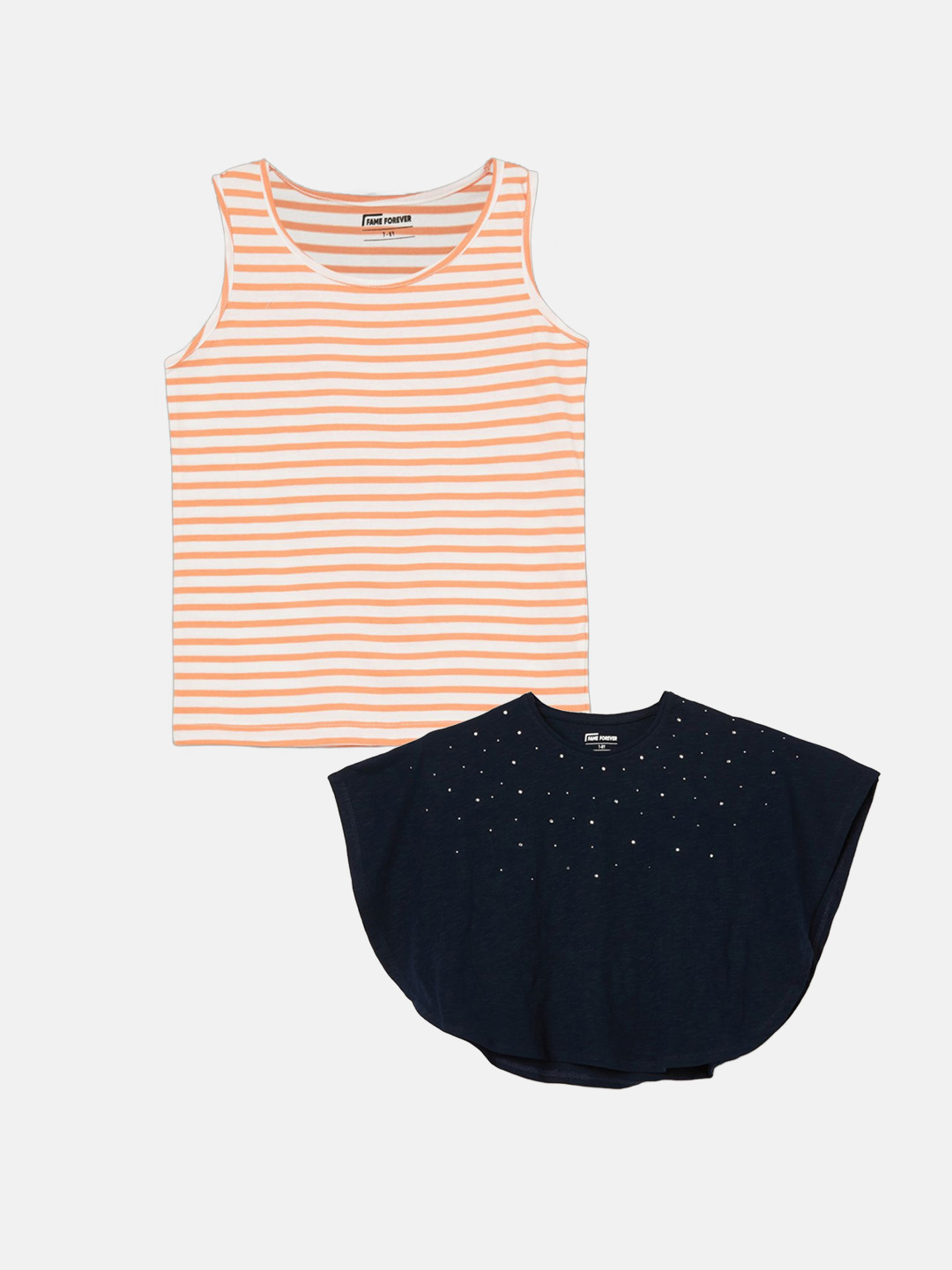 Fame Forever by Lifestyle Embellished Cotton Kaftan Top & T-shirt