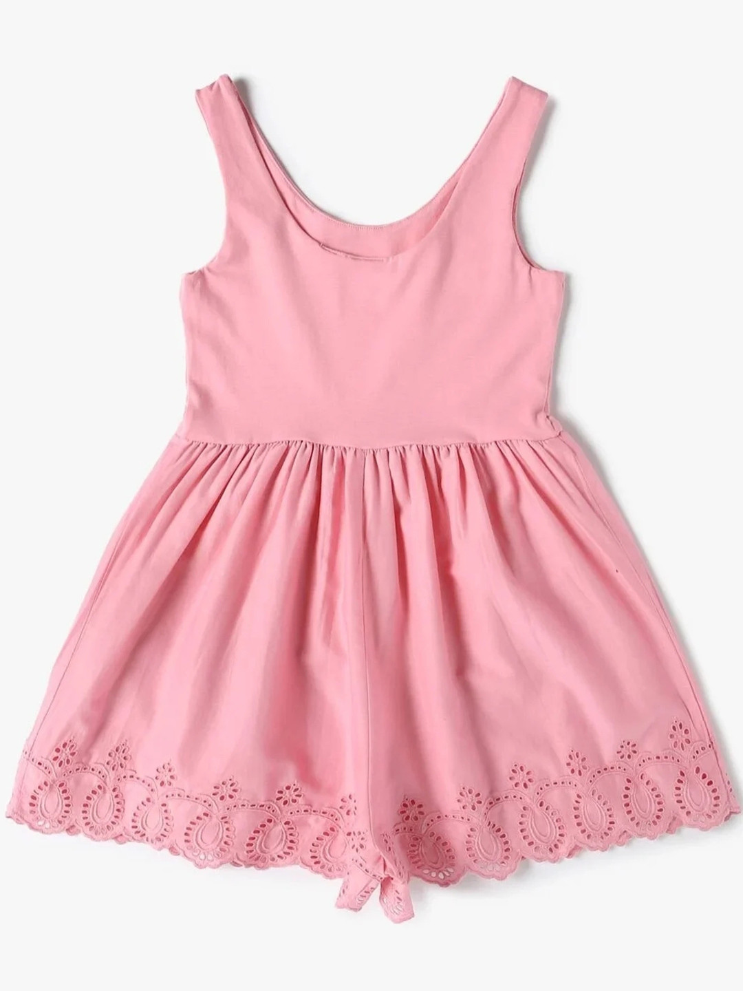 GAP Girls Round Neck Cut-Work Playsuit