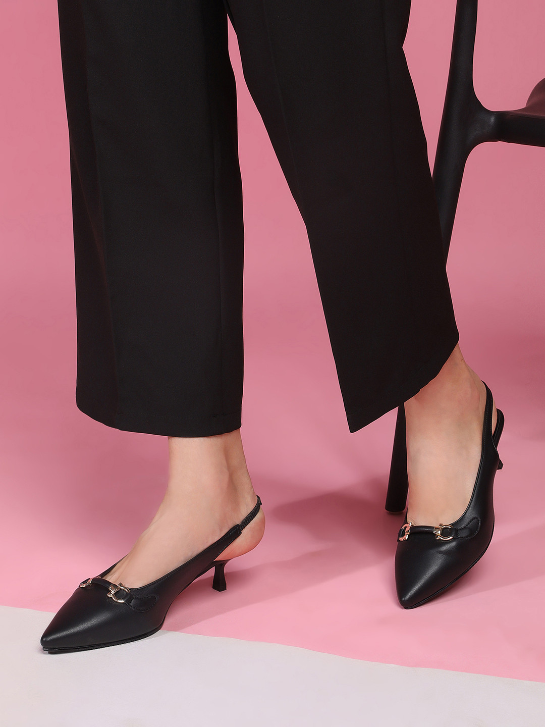 CAMLEE COMFORT Honey Elegant Party Kitten Heels With Buckle Detail