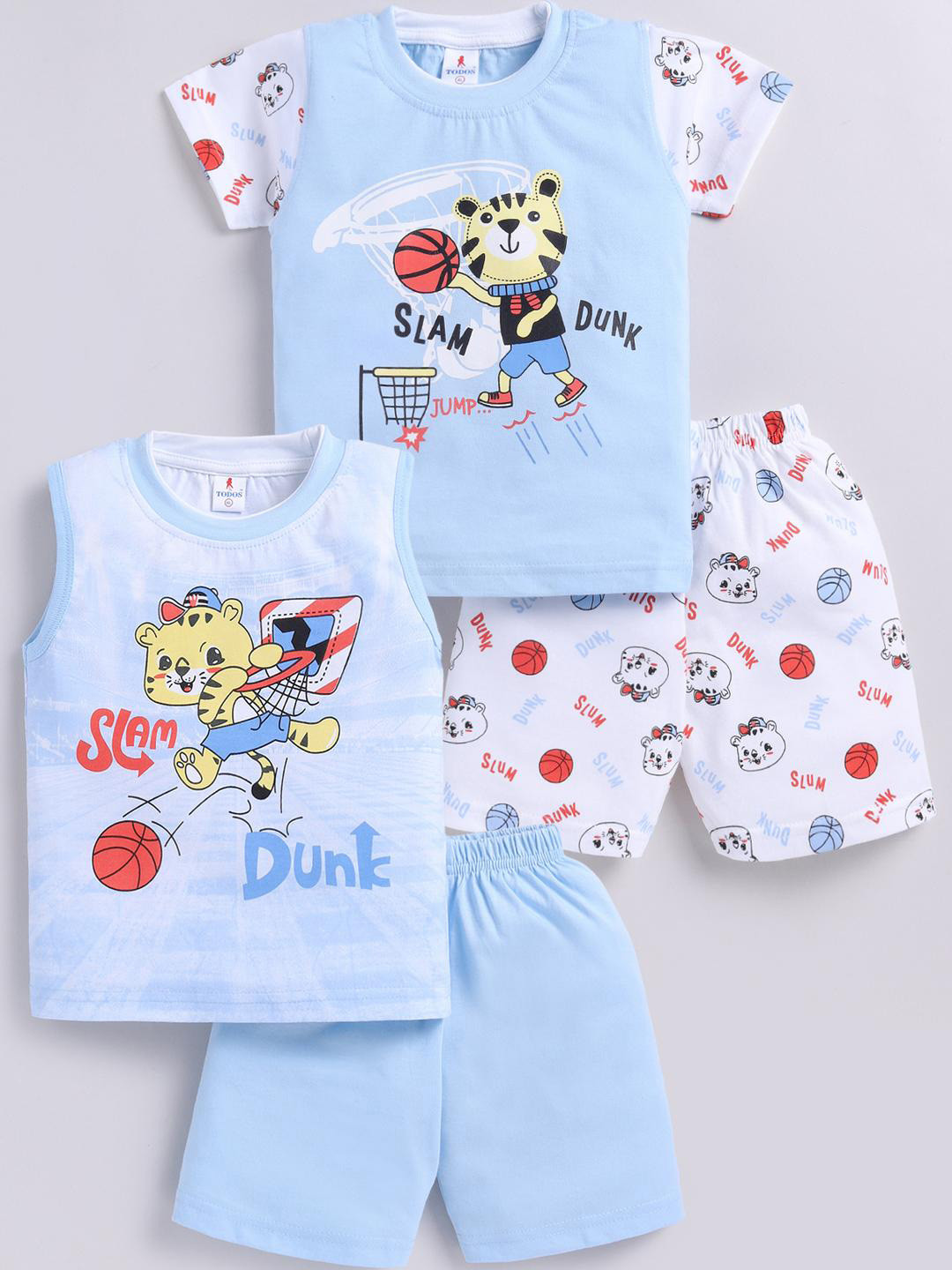 TODOS Blue Pure Cotton Clothing Set