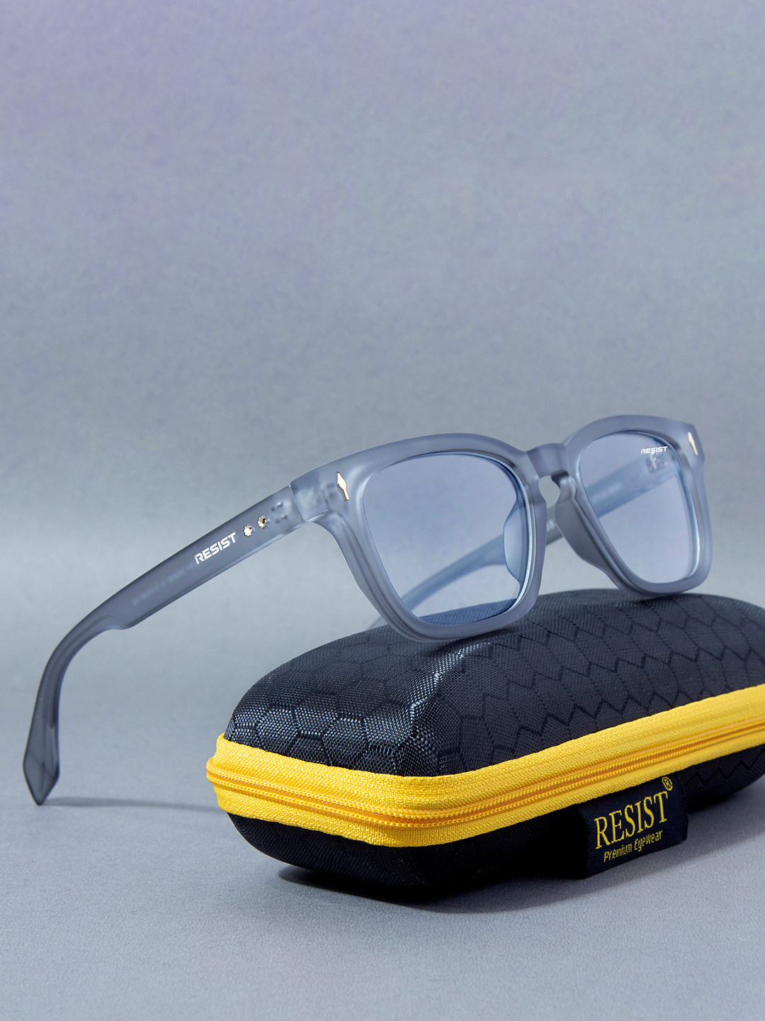 RESIST EYEWEAR Unisex Wayfarer Sunglasses With UV Protection FIERY GREY CLEAR