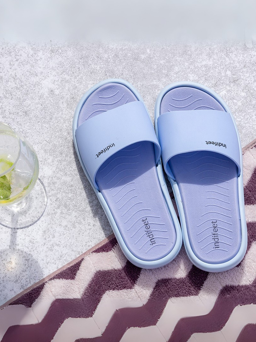 Indifeet Women Single Strap Sliders