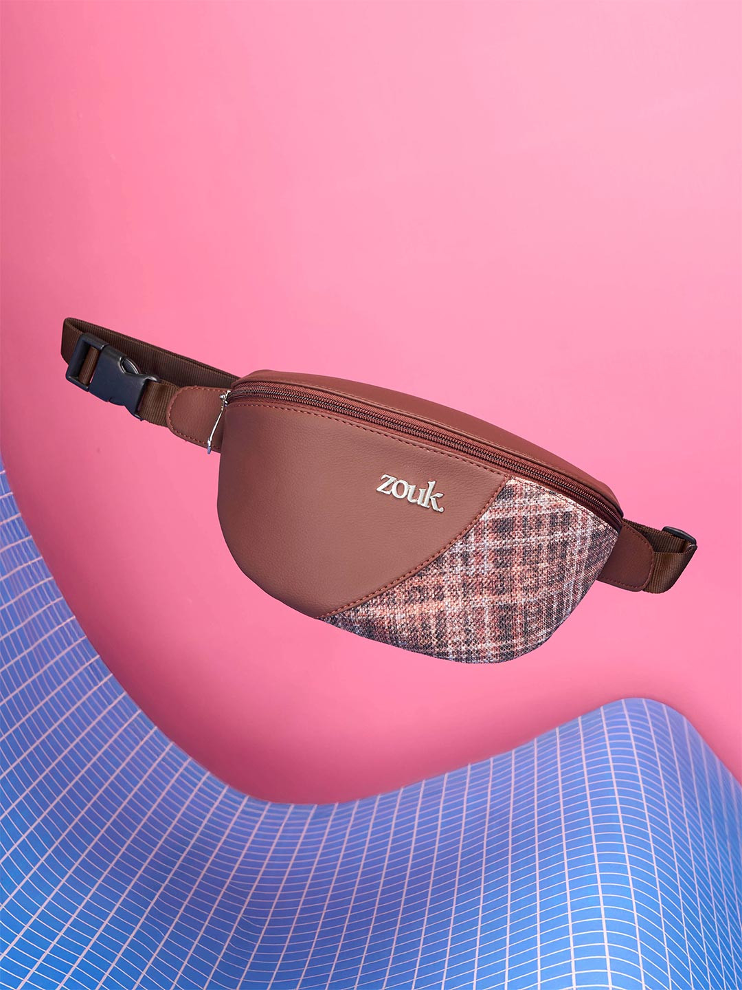 Alt by Zouk  Freya Cashmere Noir Textured Water Resistant Vegan Leather Waist Pouch