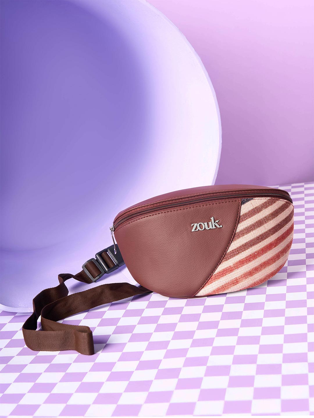 Alt by Zouk  Freya Fanny Pack Qutub Stripes Waist Pouch