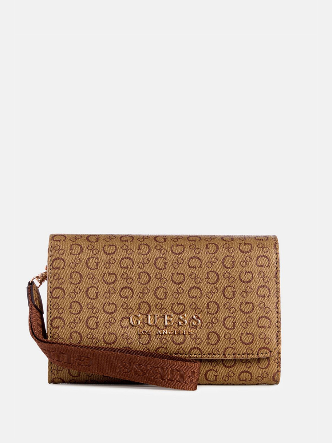 GUESS Mocha Women Typography Printed Two Fold Wallet