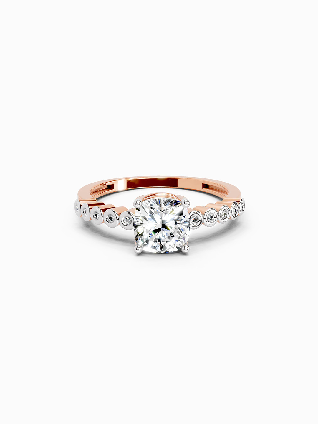 Sparkles Lab Grown Diamond 0.58 Carat  IGI Certified Cushion Engagement Ring 14K Rose Gold
