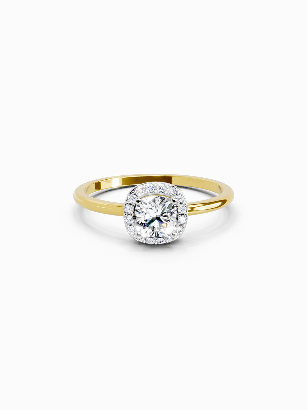 Sparkles Lab Grown Diamond 0.66 Ct IGI Certified Cushion Shape Halo Diamond Ring