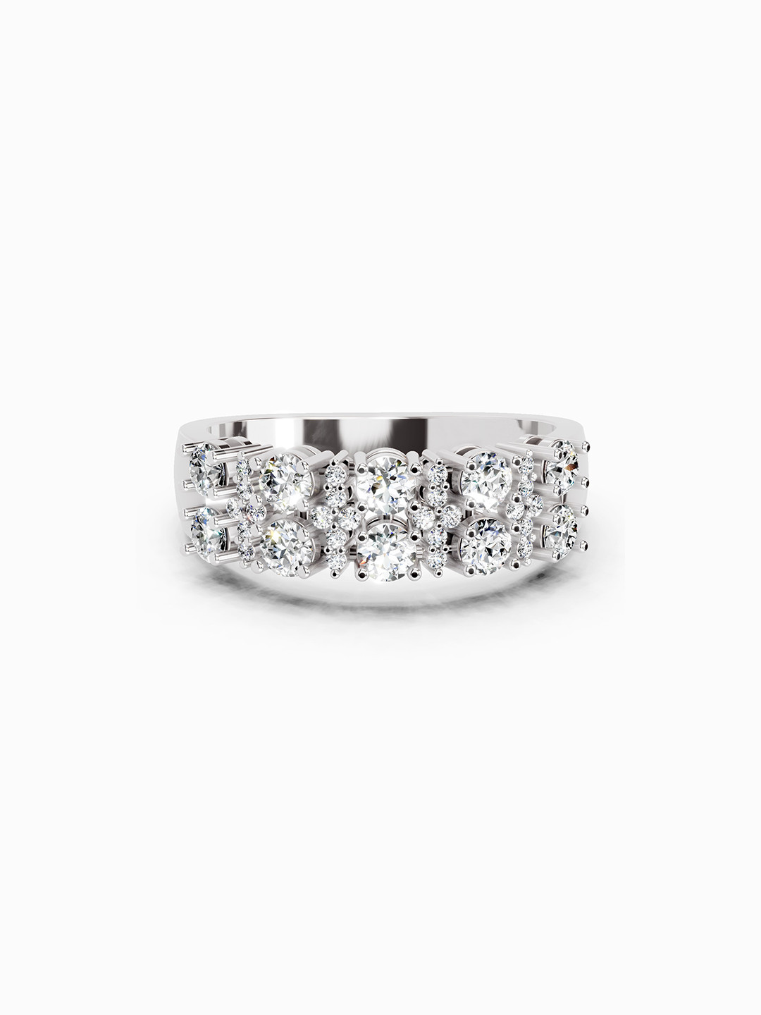 Sparkles 14K White Gold Lab Grown Diamond 0.66 Carat Round Shape Diamond Ring