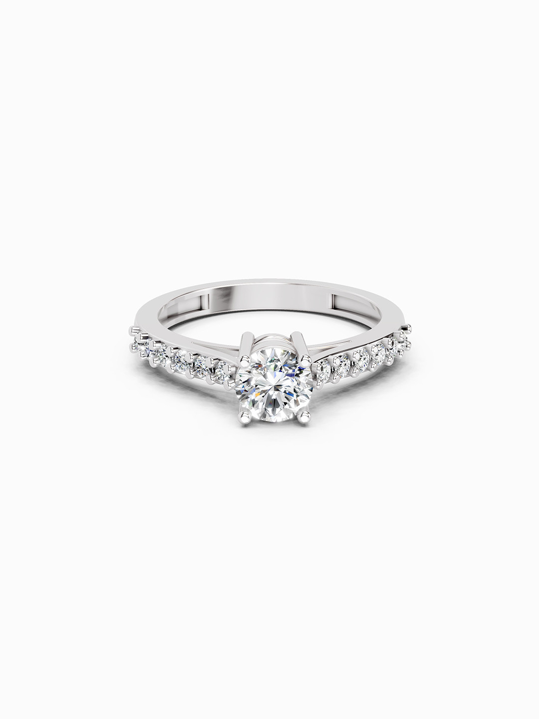 Sparkles 14K White Gold Lab Grown Diamond 0.75 Carat Round Shape Diamond Ring