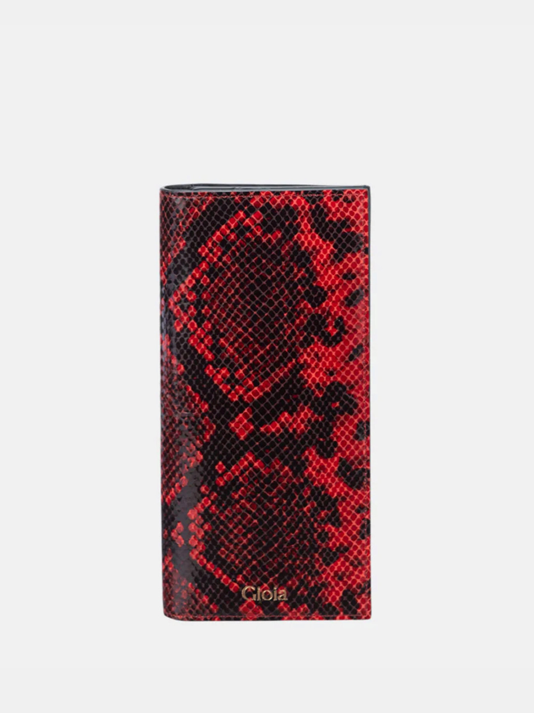 GIOIA Women Red Leather Faux Python Slim Wallet