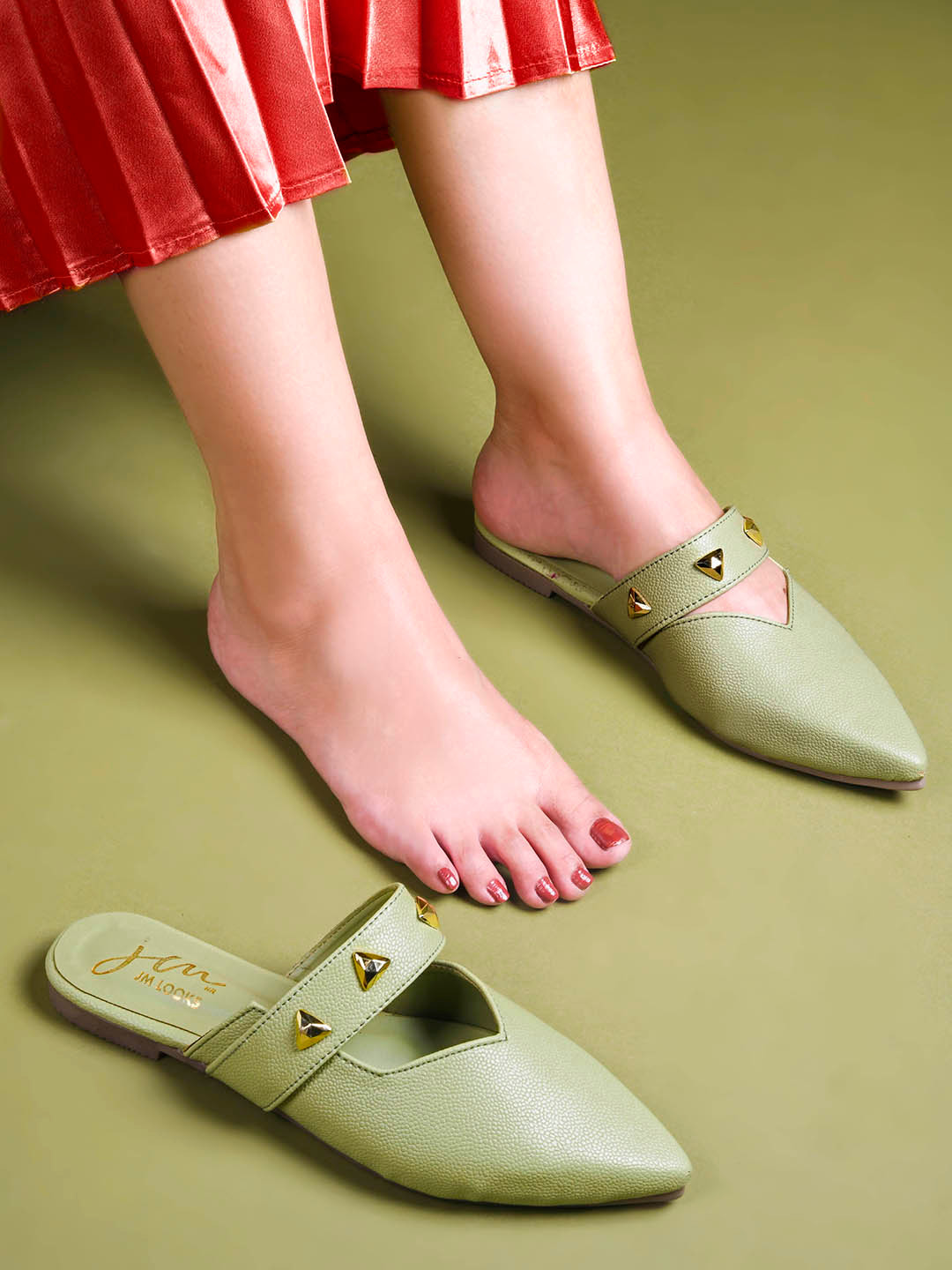 JM Looks Women Mules Falt Shoes Stylish Trendy Footwear