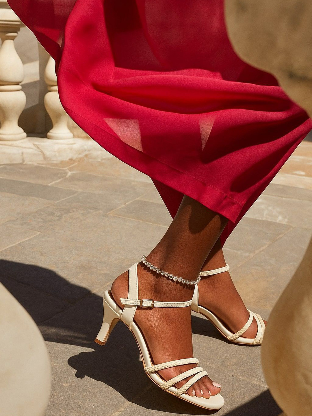 Chere Women Braided Strap Kitten Heels Sandals