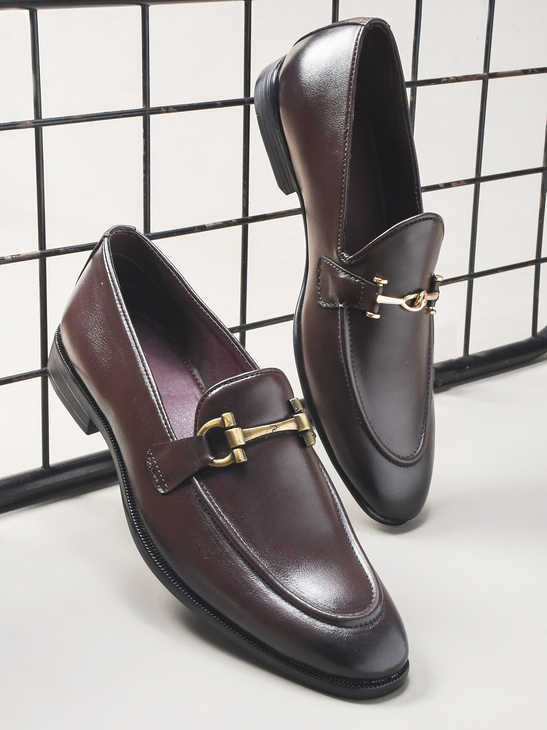WAVE WALKER Men Slip-On Solid Lightweight Horsebit Loafers