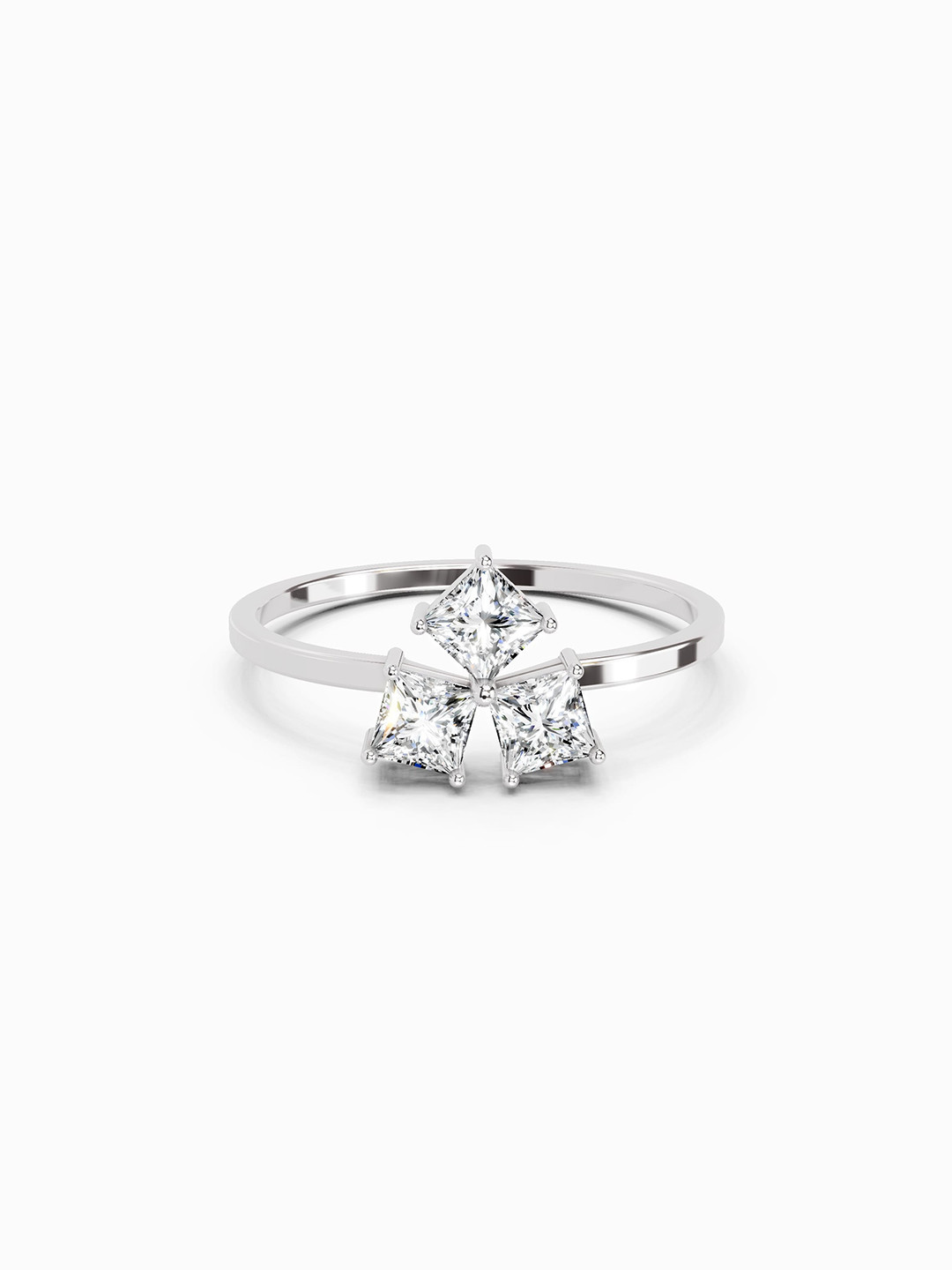 14K White Gold Lab Grown Diamond 0.45 Carat Princess Shape Diamond Ring