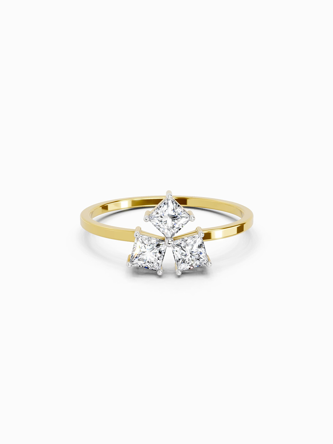 Sparkles 14K Gold Lab Princess Shape Diamond Ring