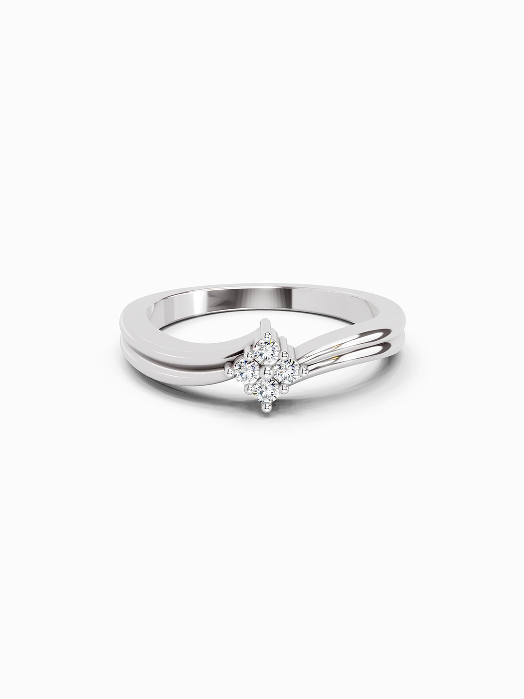 Sparkles 14K White Gold Lab Grown Diamond 0.08 Carat Round Shape Diamond Ring