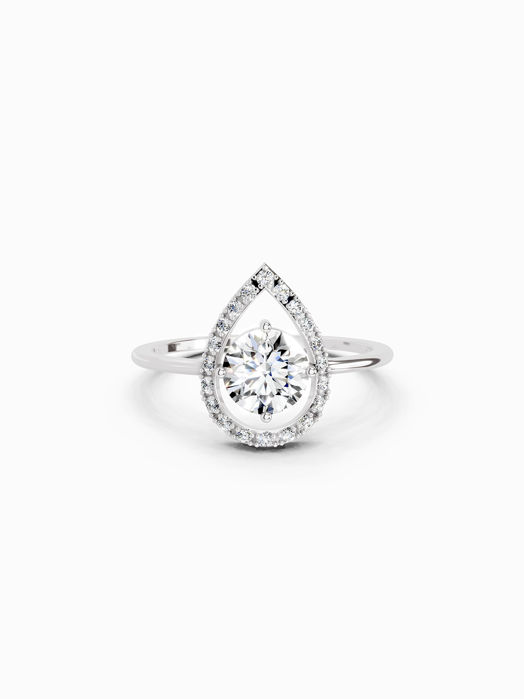 Sparkles 14K White Gold Lab Grown Diamond 0.7 Carat Halo Diamond Ring