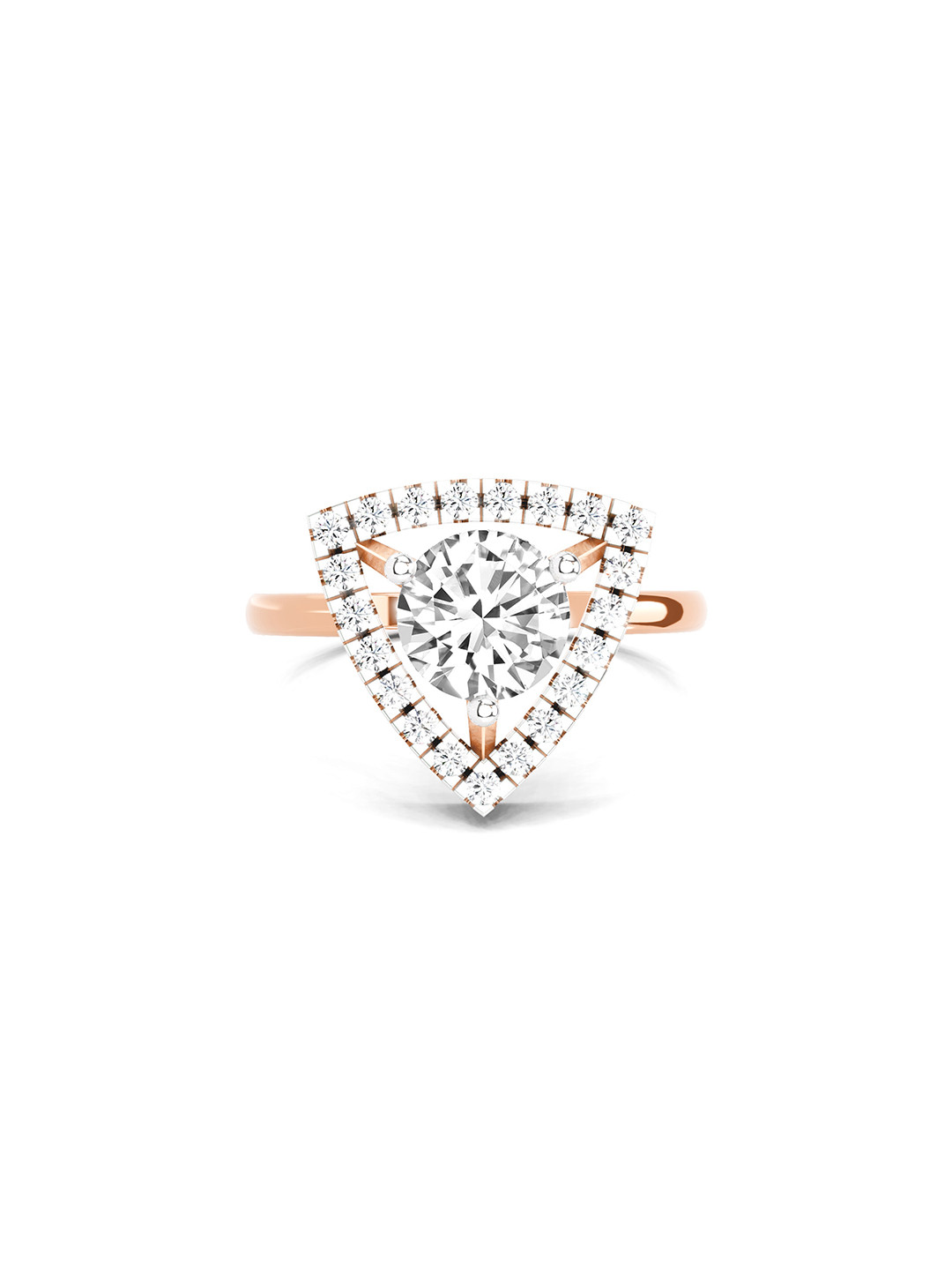 Sparkles 14K Rose Gold Lab Grown Diamond 1.34 Carat Round Shape Diamond Ring
