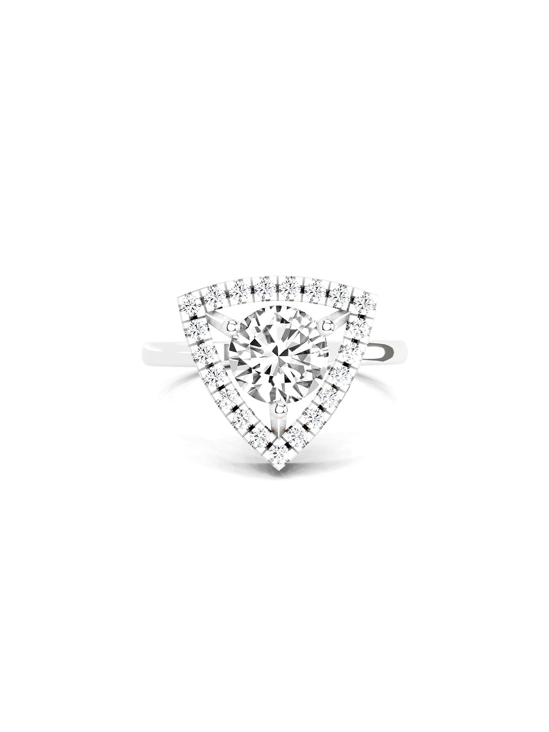 Sparkles 14K White Gold Lab Grown Diamond 1.34 Carat Round Shape Diamond Ring