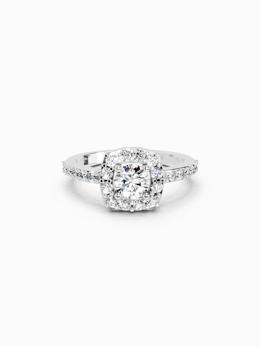 Sparkles 14K White Gold Lab Grown Diamond 1 Carat Round Shape Diamond Ring