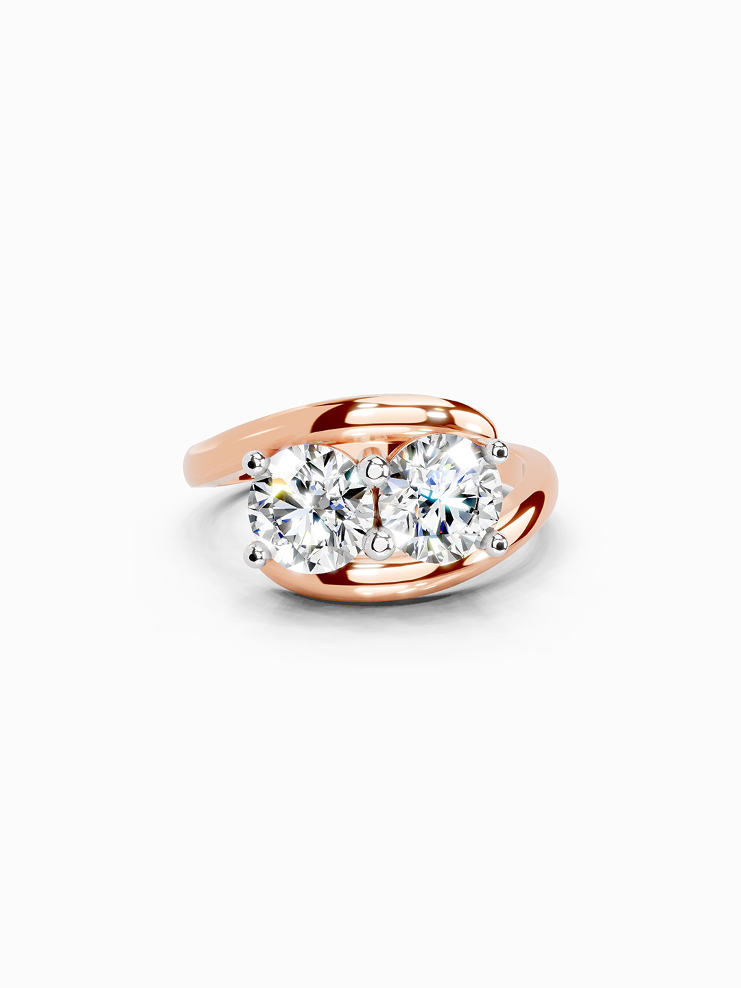 Sparkles 14K Rose Gold Lab Grown Diamond 1.5 Carat Round Shape Diamond Ring