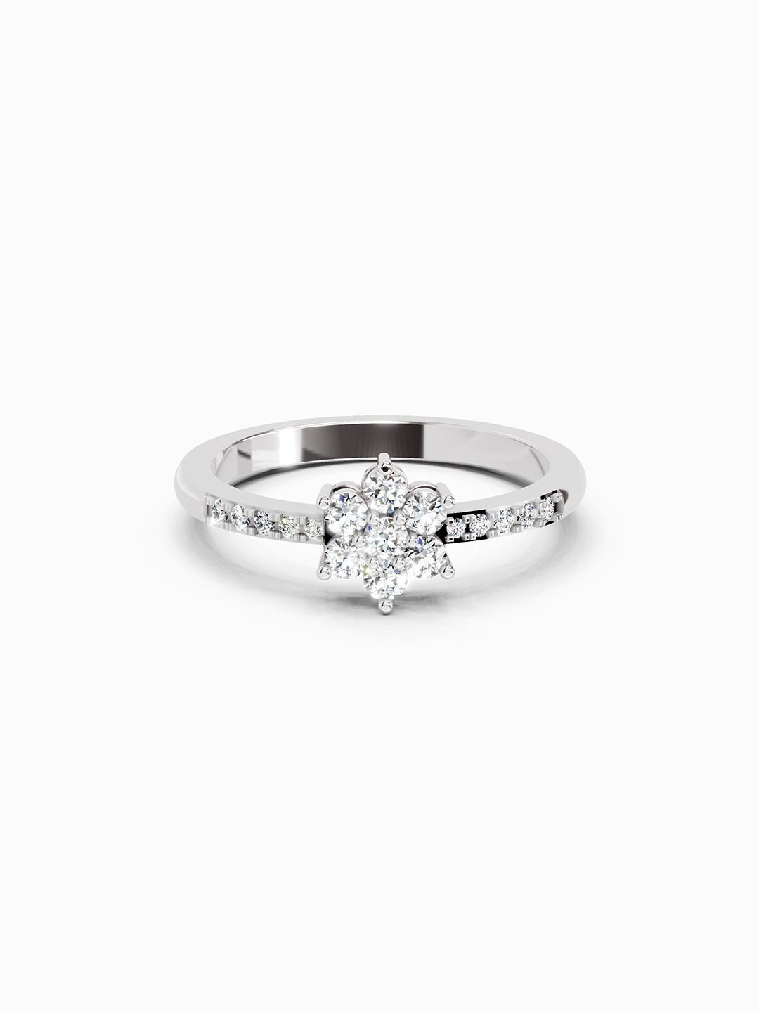 Sparkles 14K White Gold Lab Grown Diamond 0.33 Carat Round Shape Diamond Ring