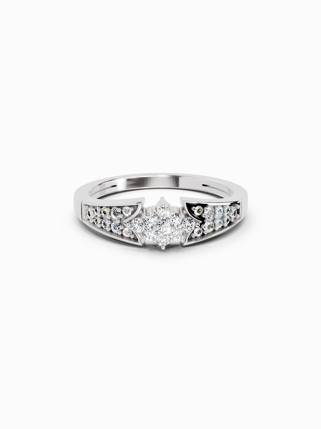Sparkles 14K White Gold Lab Grown Diamond 0.21 Carat Round Shape Diamond Ring