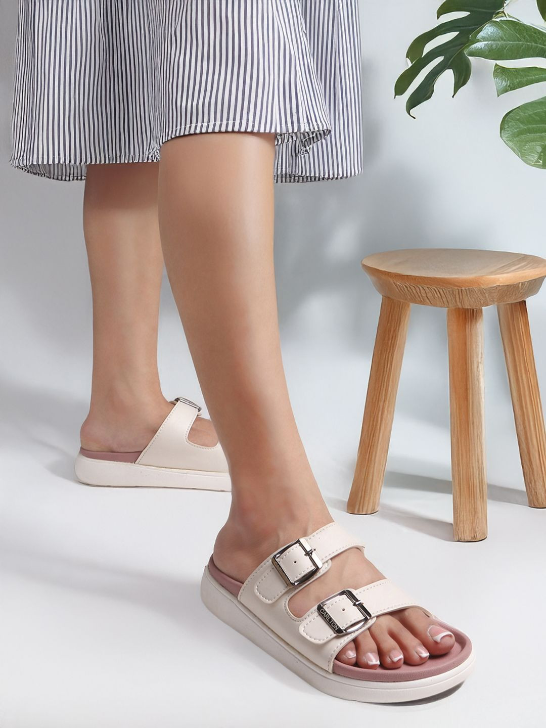 Carlton London sports Women Open Toe Flats With Buckles