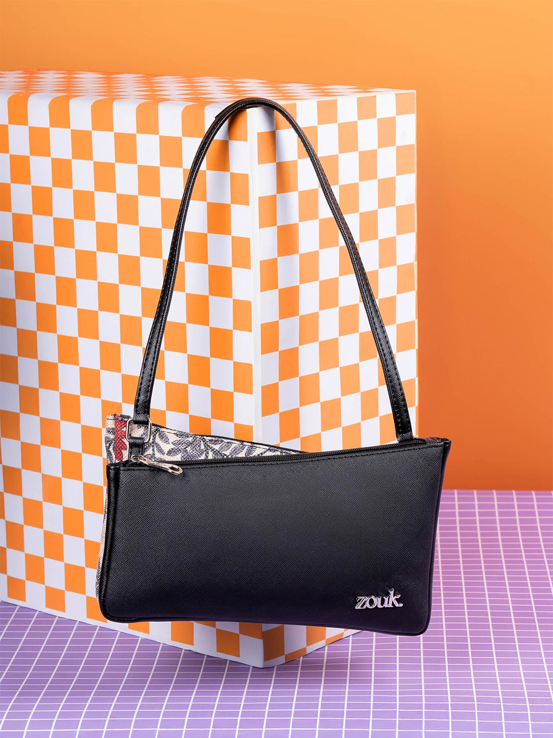 Alt by Zouk  Women Floral Printed Baguette Shoulder Bag - Nawabi Couture