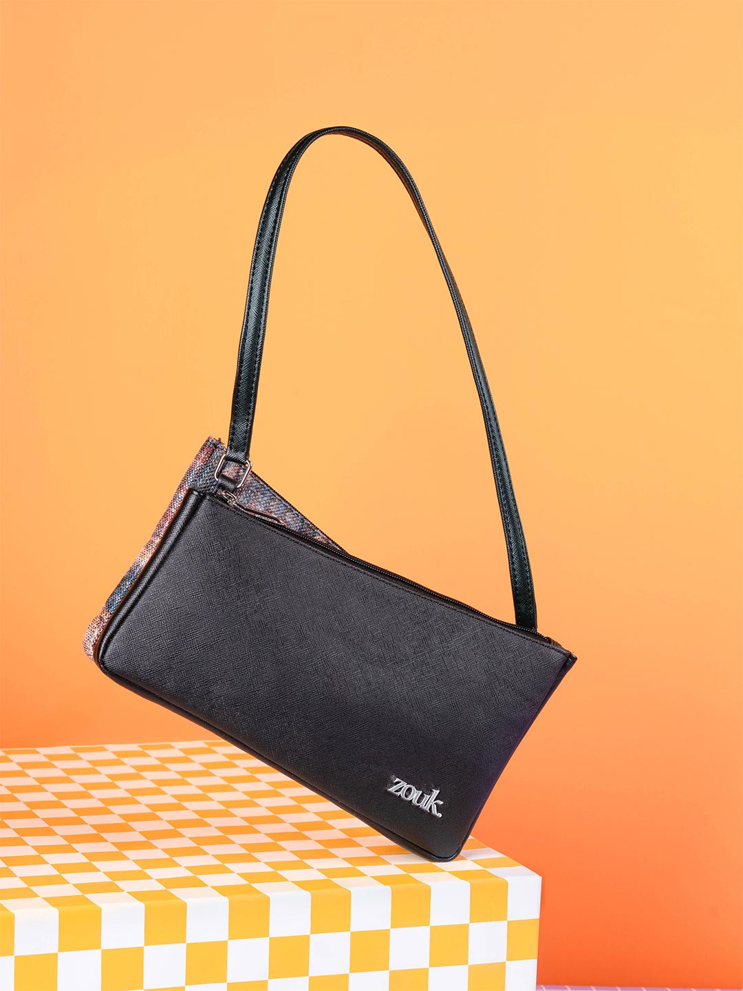 Alt by Zouk  Women Abstract Printed Baguette Shoulder Bag - Triund Baroque