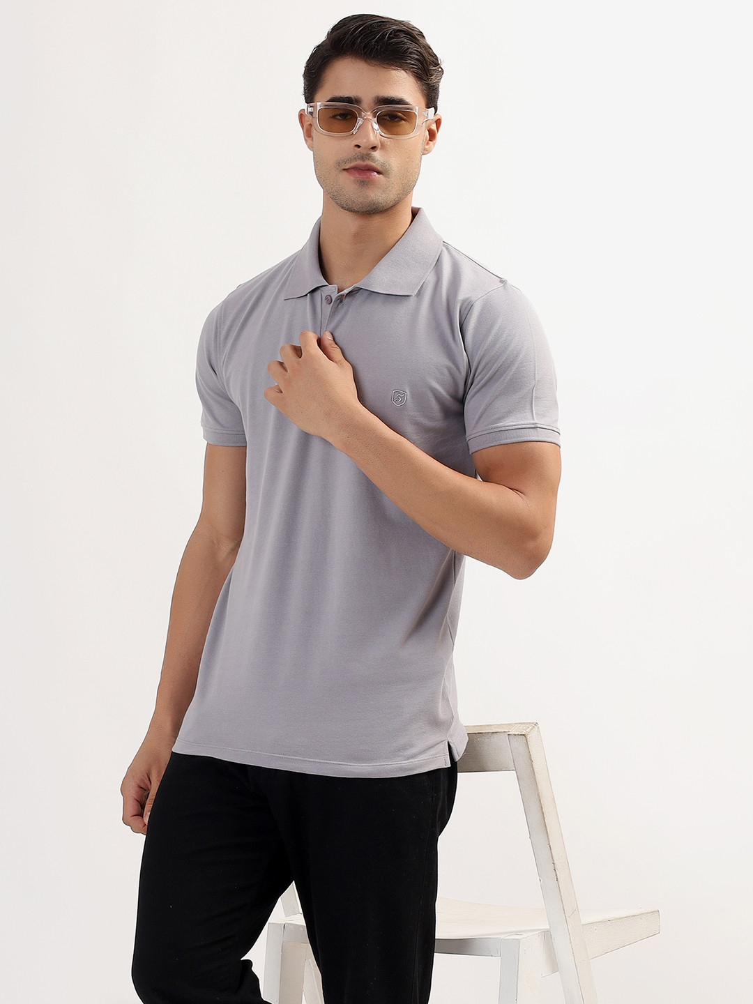 ALAKH HUB Polo Collar Muscle Fit T-shirt
