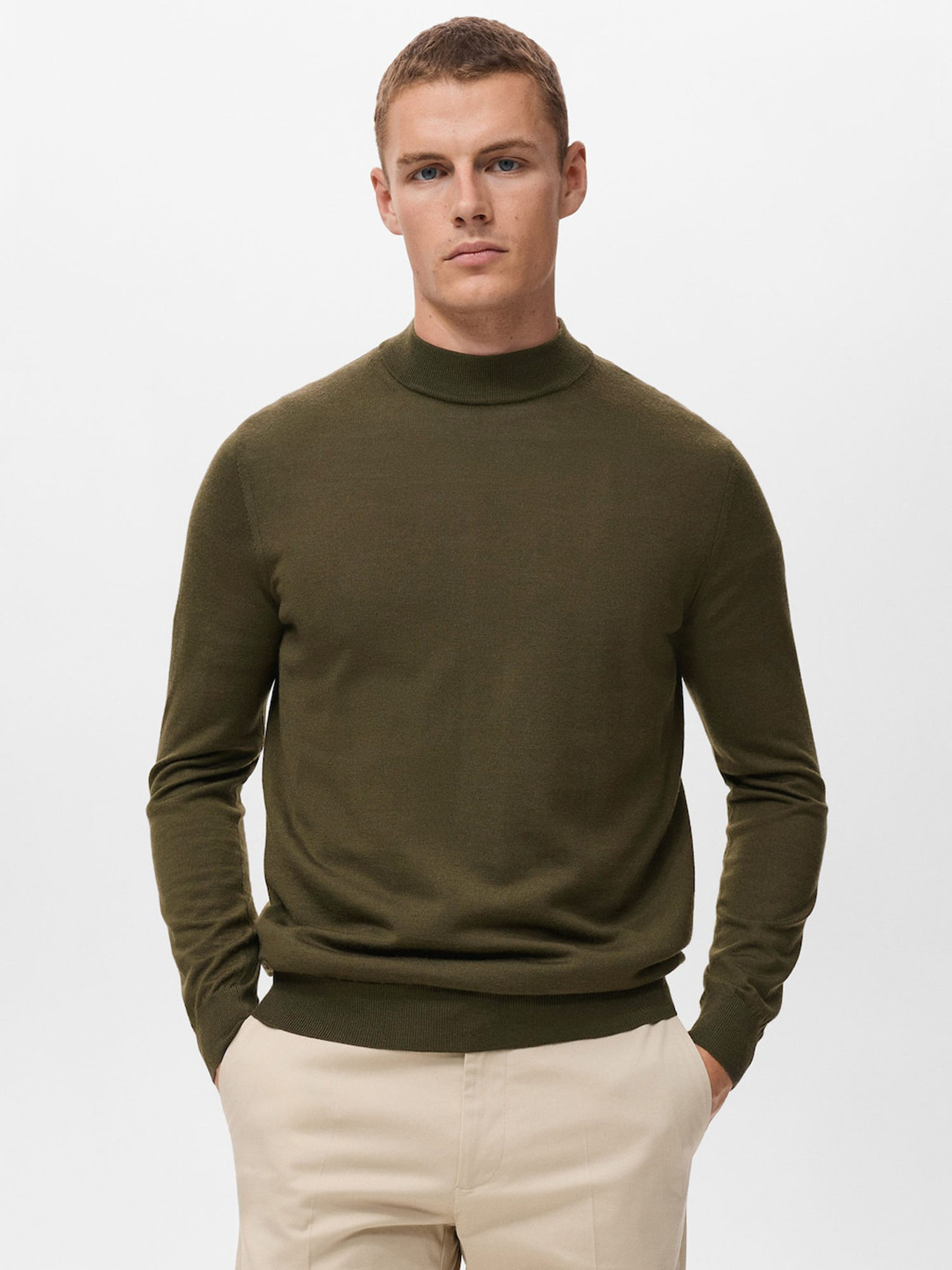 MANGO MAN High Neck Wool Pullover